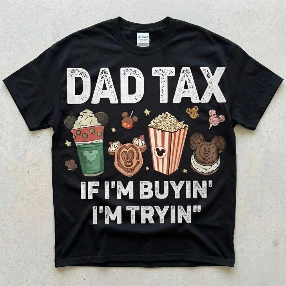 Funny WDW Dad Tax If Im Buyin Im Tryin Black Tshirt